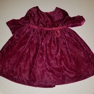 Mini Boden Velvet Dress, Burgundy, Size 1 1/2 - 2 or 18 months to 2